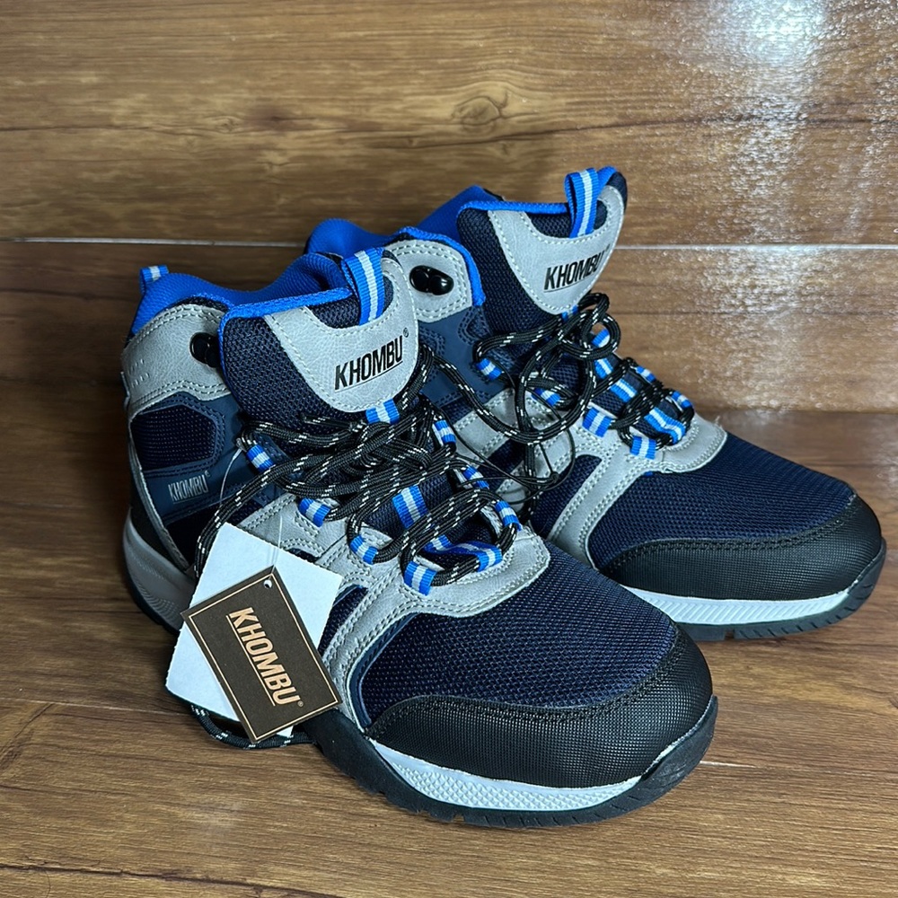 New Khombu Men's Klaes Blue/Blk/Gray Mesh High Top Hiker/Sneaker Boot Size 8.5